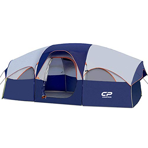 CAMPROS para 8 personas, carpas familiares impermeables y resistentes al viento, 5 ventanas grandes de malla.